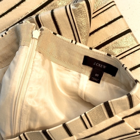J. CREW METALLIC STRIPED SKIRT WITH POCKETS SIZE 00 - Picture 3 of 7